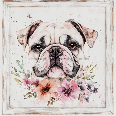 Dog Sign, English Bulldog Sign, DCO-12965, Sign For Wreath, 10x10